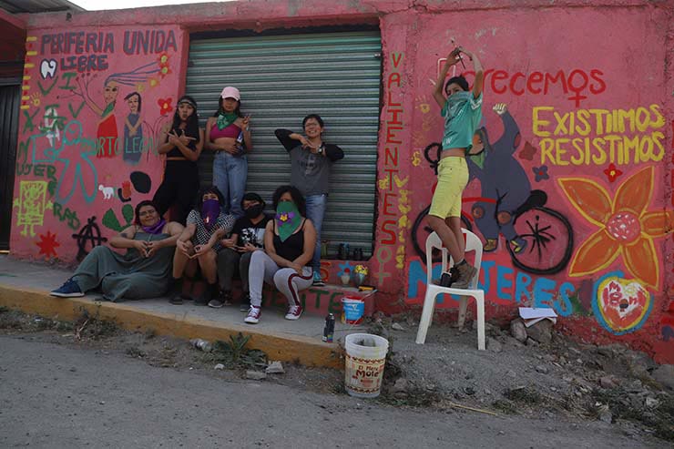 Members of the collective Nido de Luciérnagas. In a state that condones gender violence, the odds are against activists in the periphery. But they are having an effect. 